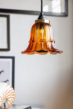Amber Vintage-Style Glass Easyfit Ceiling Light Shade