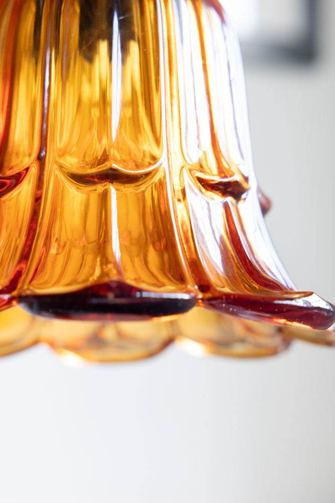 Amber Vintage-Style Glass Easyfit Ceiling Light Shade