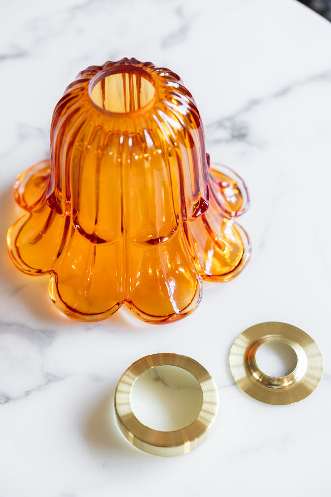 Amber Vintage-Style Glass Easyfit Ceiling Light Shade