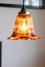 Amber Vintage-Style Glass Easyfit Ceiling Light Shade