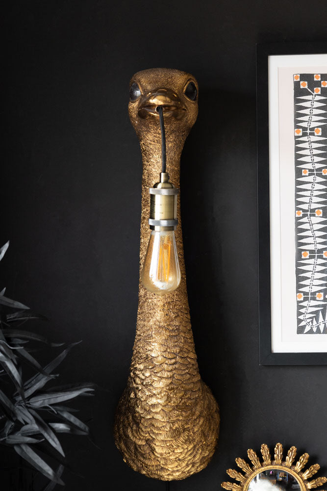 Antique Bronze Ostrich Wall Light