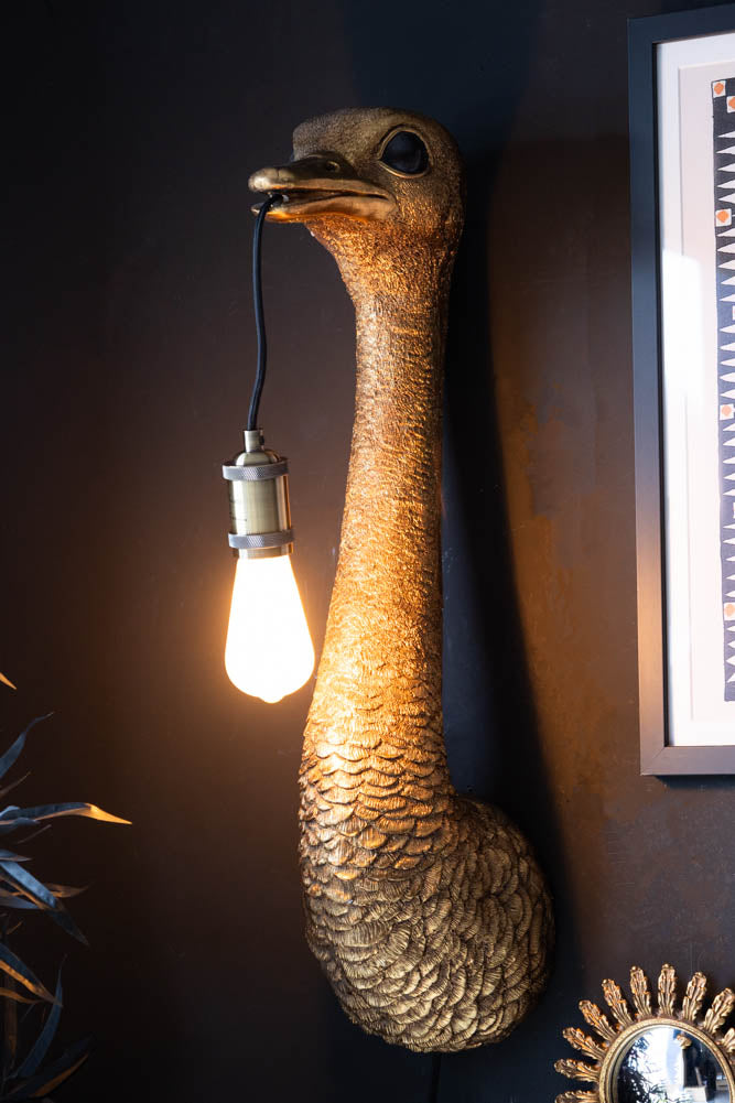 Antique Bronze Ostrich Wall Light
