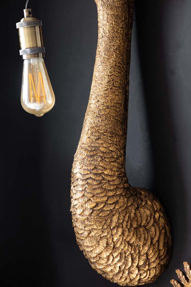 Antique Bronze Ostrich Wall Light