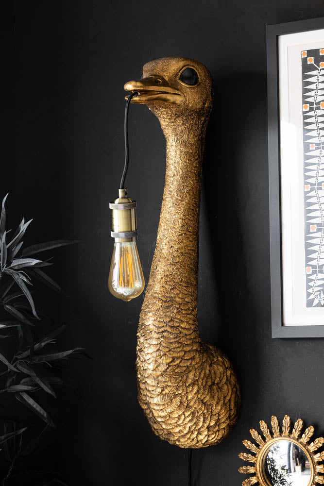 Antique Bronze Ostrich Wall Light