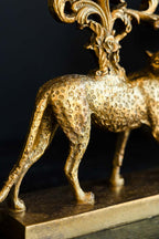 Antique Gold Cheetah Candlestick Holder