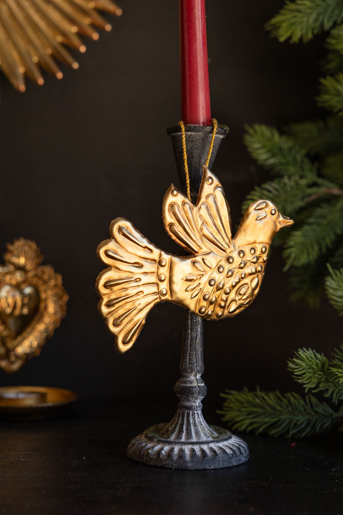 Antique Gold Dove Christmas Tree Decoration
