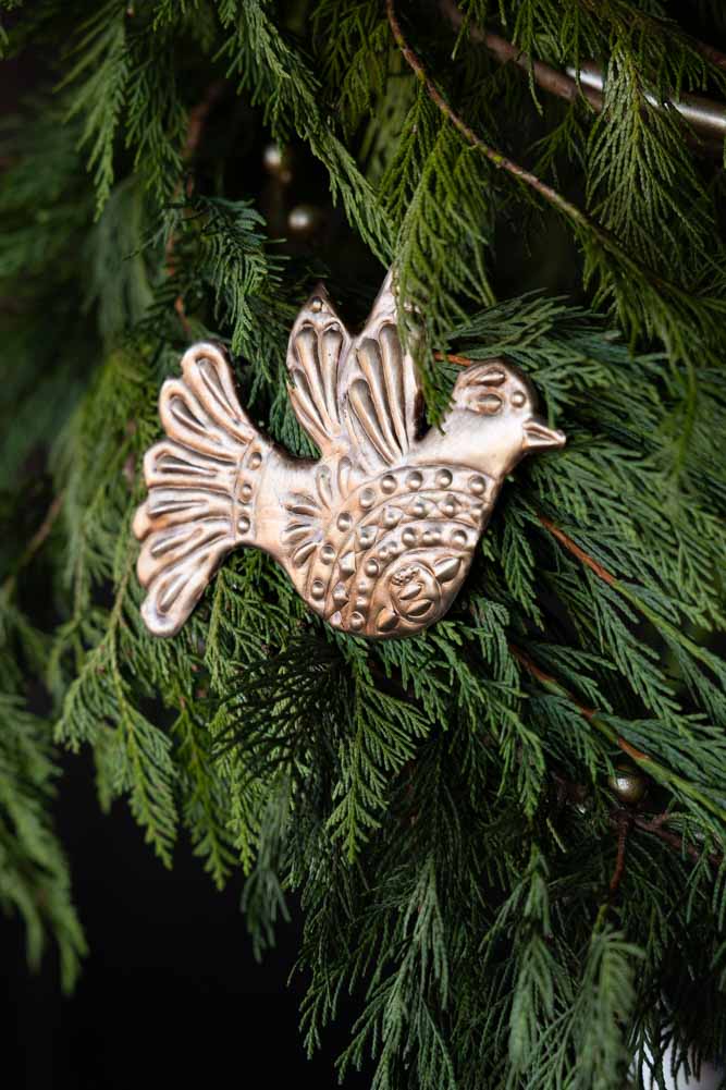 Antique Gold Dove Christmas Tree Decoration
