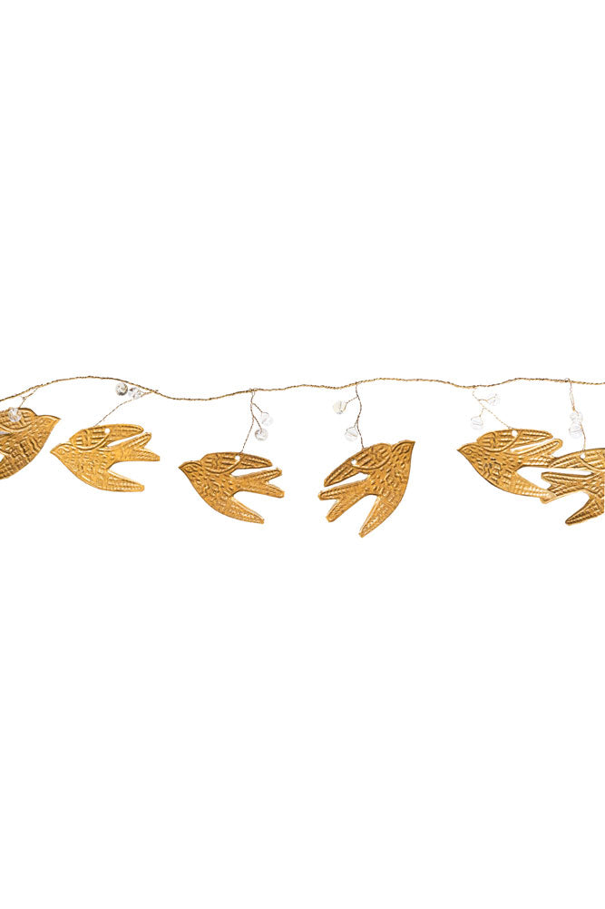 Antique Gold Doves Decorative Christmas Garland
