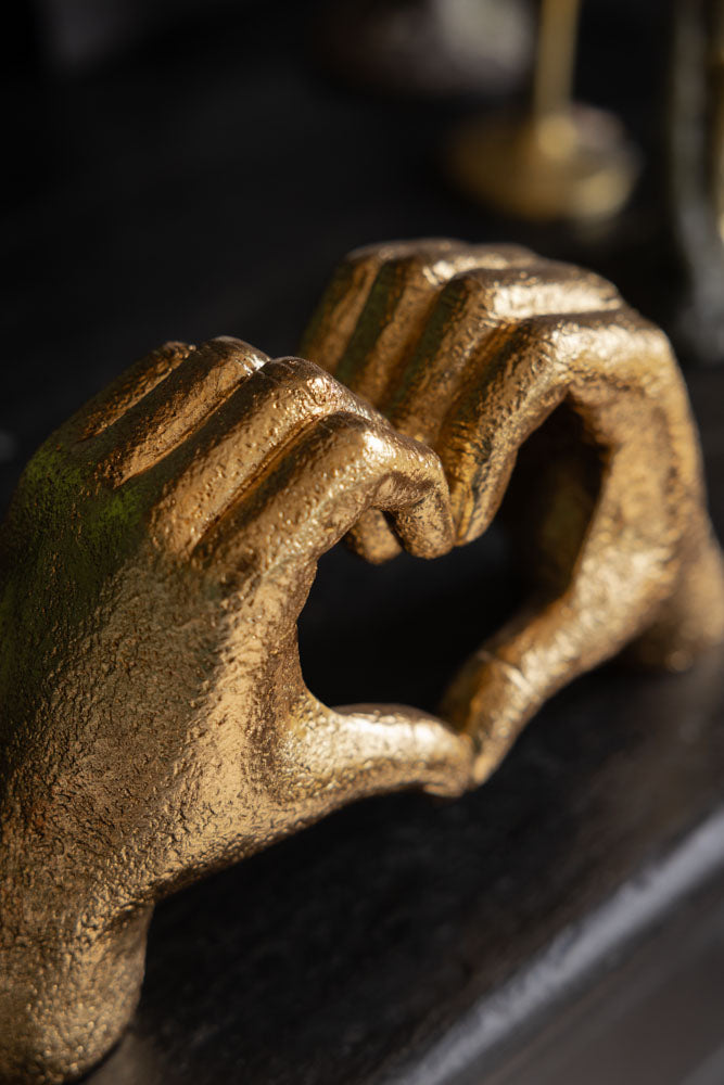 Antique Gold Heart Hands Ornament