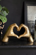 Antique Gold Heart Hands Ornament