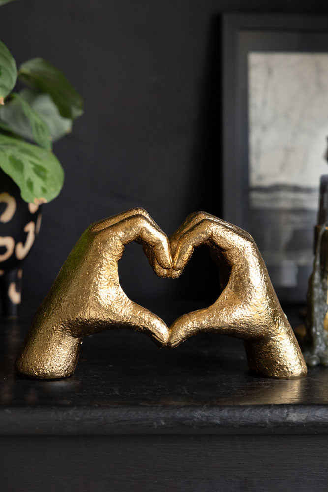 Antique Gold Heart Hands Ornament