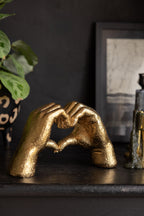 Antique Gold Heart Hands Ornament
