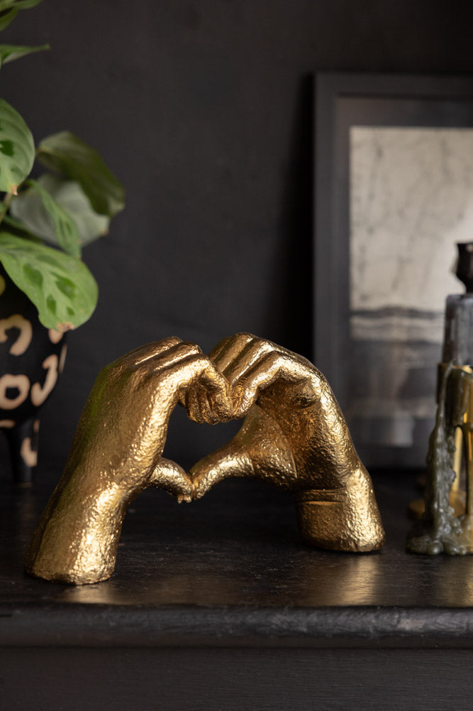 Antique Gold Heart Hands Ornament