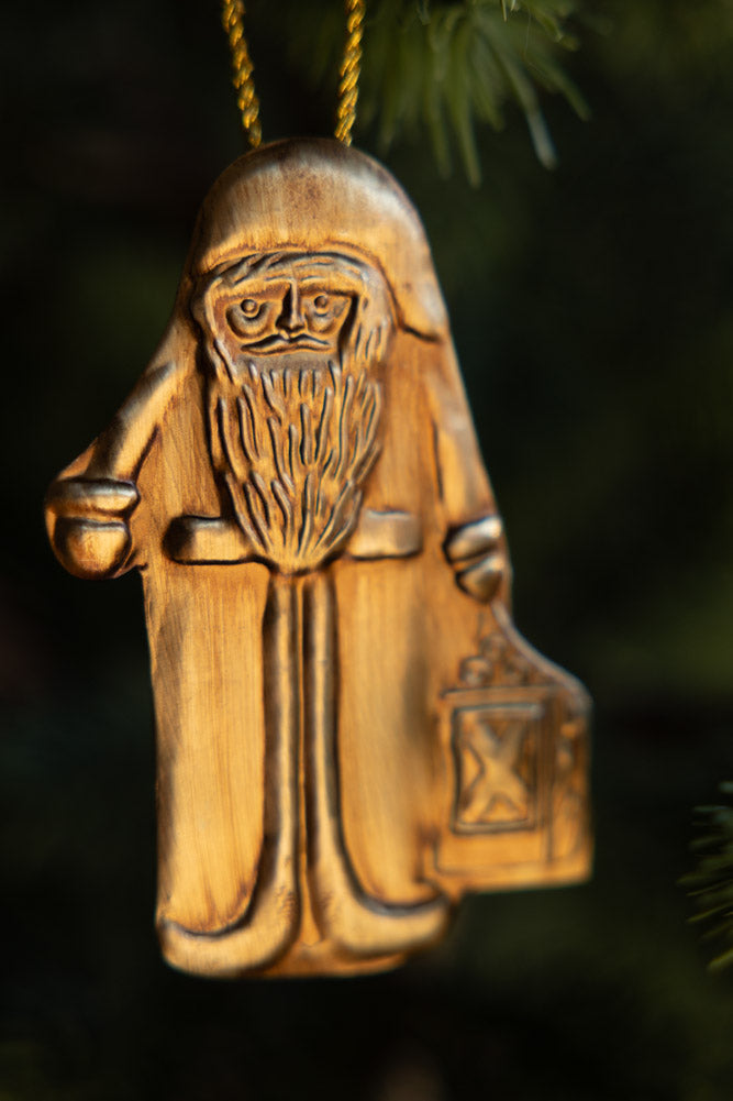 Antique Gold Santa Christmas Tree Decoration