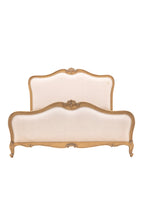 Antique-Style Luxury Linen & Wooden Bedframe - Available in Two Sizes