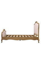 Antique-Style Luxury Linen & Wooden Bedframe - Available in Two Sizes