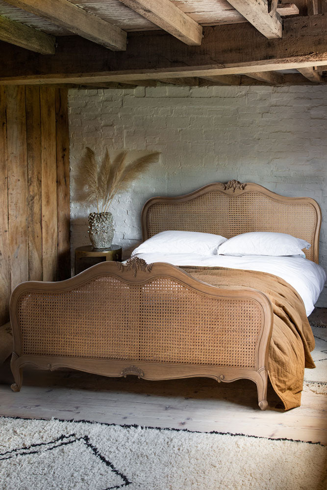 Antique-Style Wooden Bedframe - Available in Two Sizes