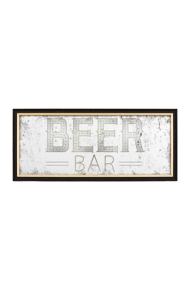 Vintage-Style Beer Bar Mirror