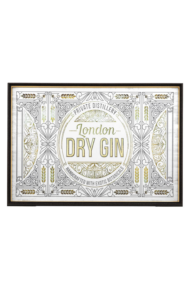 Vintage-Style Dry Gin Bar Mirror