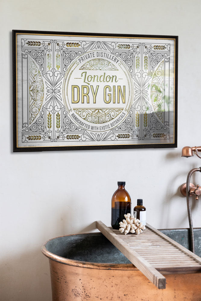 Vintage-Style Dry Gin Bar Mirror