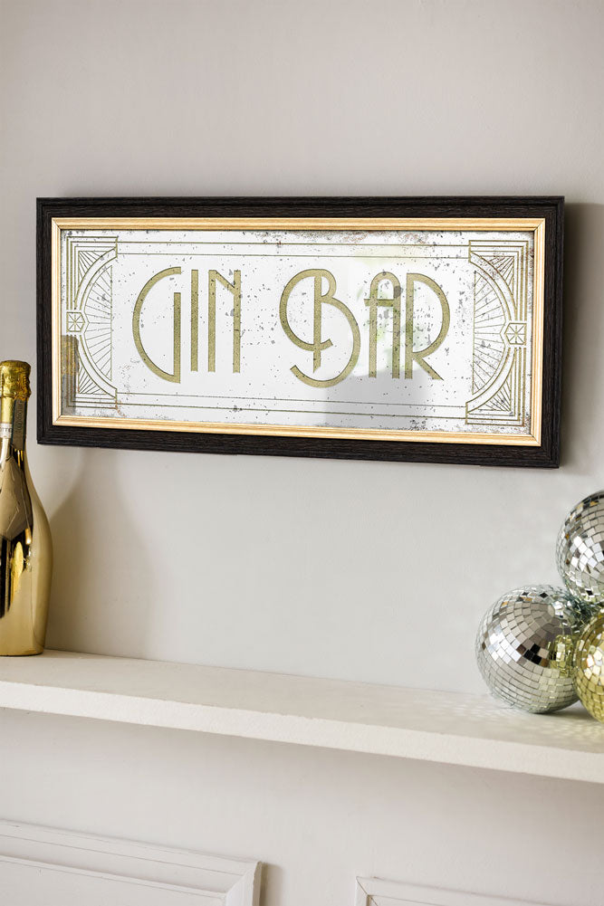 Vintage-Style Gin Bar Mirror