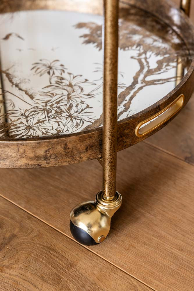 Stunning Antiqued-Gold Effect Drinks Trolley