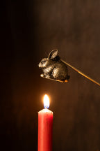 Antiqued-Gold Rabbit Candle Snuffer