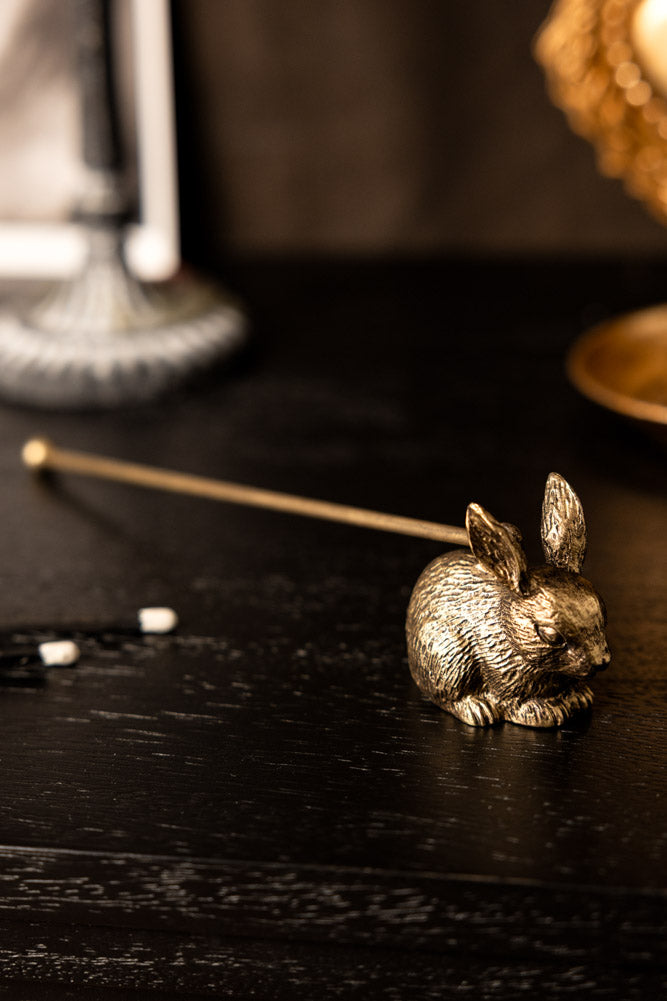 Antiqued-Gold Rabbit Candle Snuffer