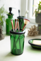 Apothecary-Style Green Glass Bathroom Tumbler