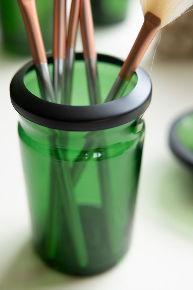 Apothecary-Style Green Glass Bathroom Tumbler