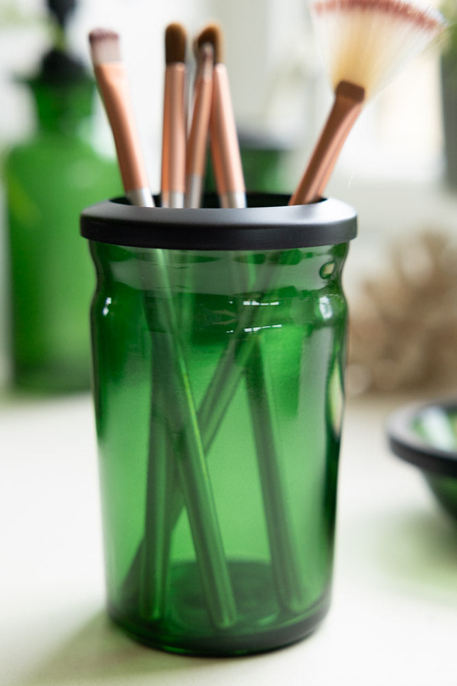 Apothecary-Style Green Glass Bathroom Tumbler