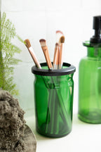 Apothecary-Style Green Glass Bathroom Tumbler