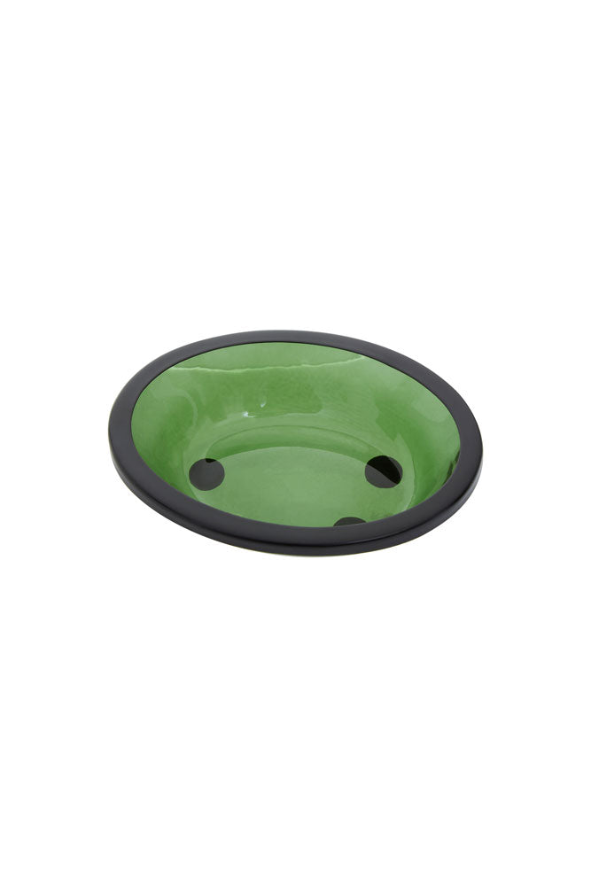 Apothecary-Style Green Glass Soap Dish