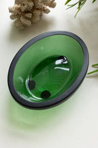 Apothecary-Style Green Glass Soap Dish
