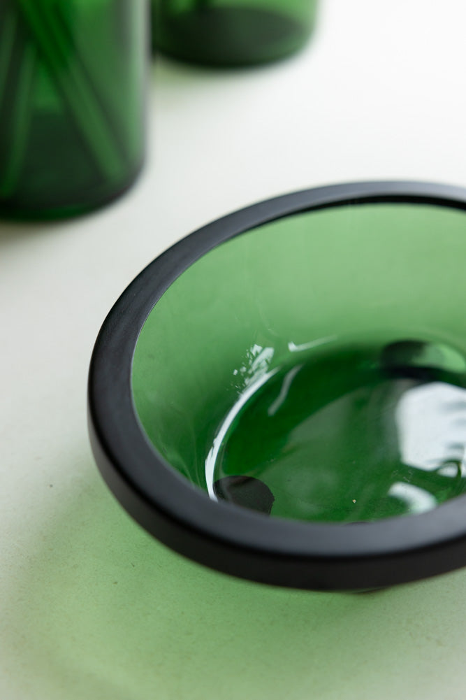 Apothecary-Style Green Glass Soap Dish