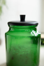 Apothecary-Style Green Glass Storage Canister