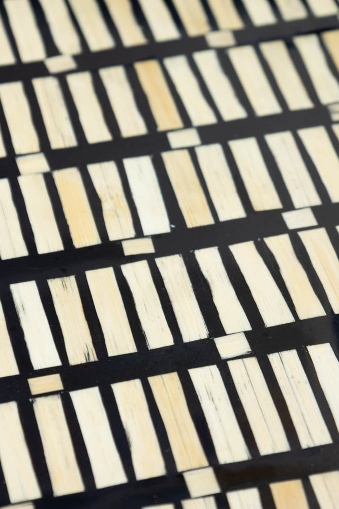 Bamboo Inlay Effect Side Table