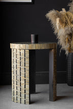 Bamboo Inlay Effect Side Table