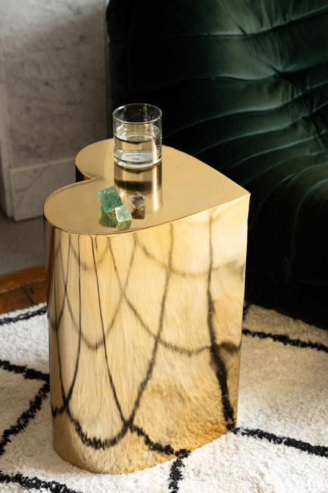 Beautiful Brass Heart Side Table