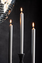 Beautiful Dinner Candle - Metallic Silver