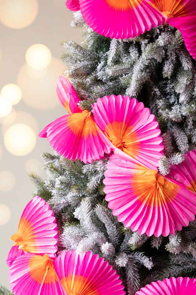 Beautiful Handcrafted Classic Paper Garland in Pink & Orange