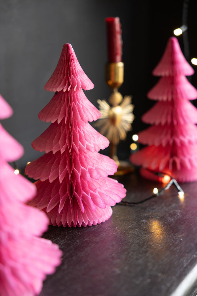 Beautiful Handcrafted Paper Christmas Tree in Rose