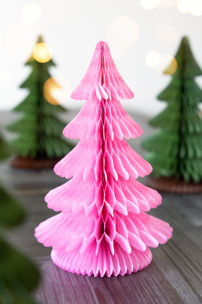 Beautiful Handcrafted Paper Christmas Tree in Rose