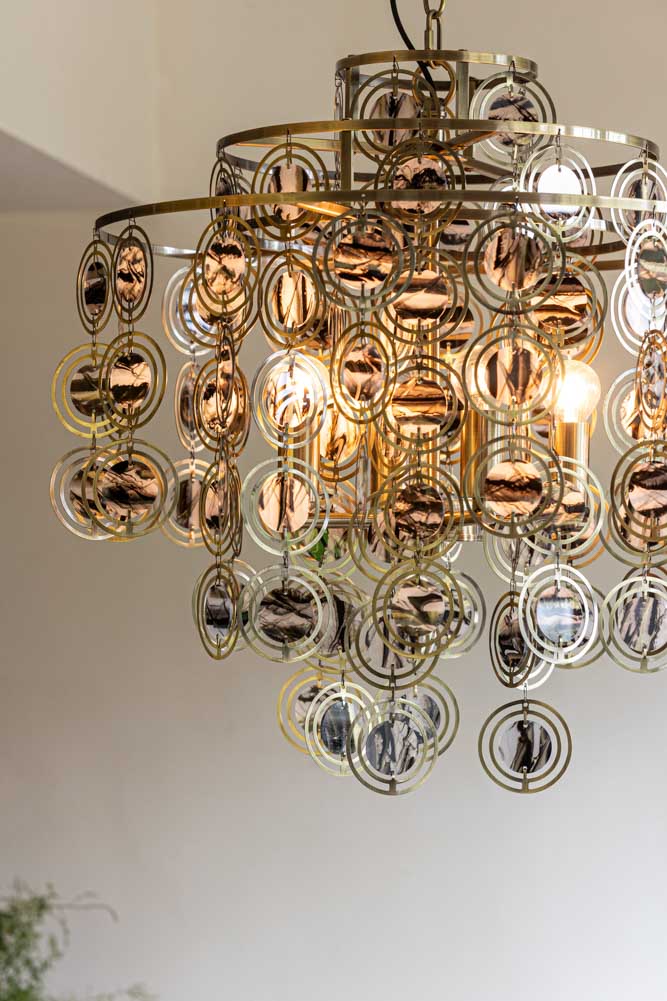 Beautiful Layered Shell Disc Chandelier