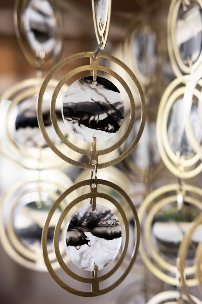 Beautiful Layered Shell Disc Chandelier