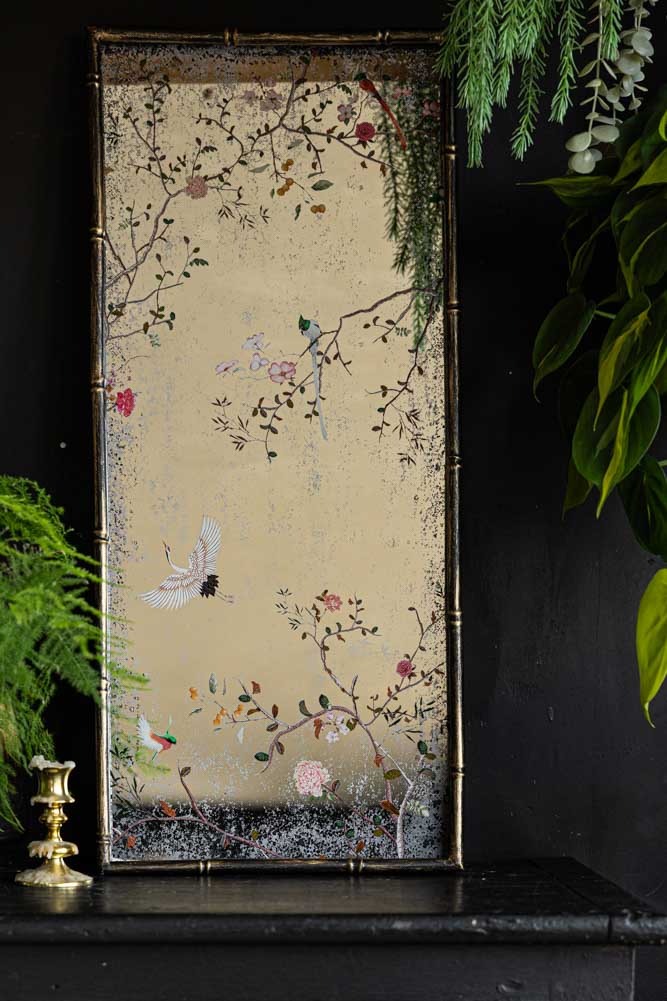 Beautiful Pink Chinoiserie Decorative Mirror