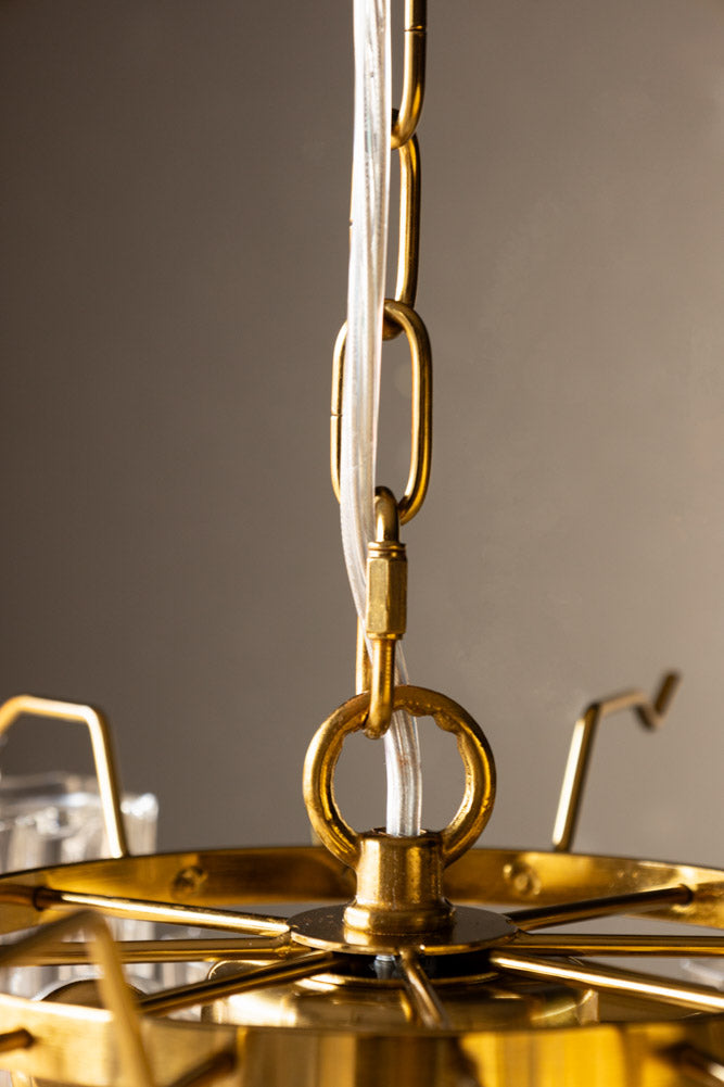 Beautiful Waved Glass Chandelier in Clear