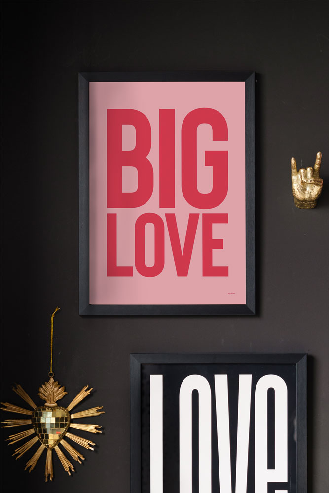Big Love Red & Pink Art Print - Unframed