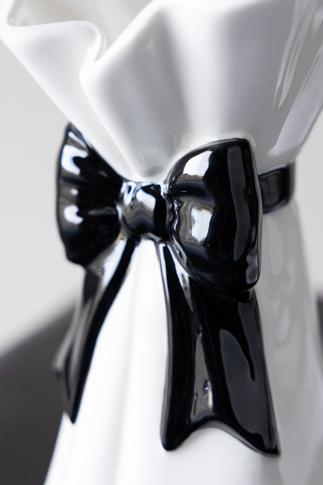 Black Bow Flower Vase