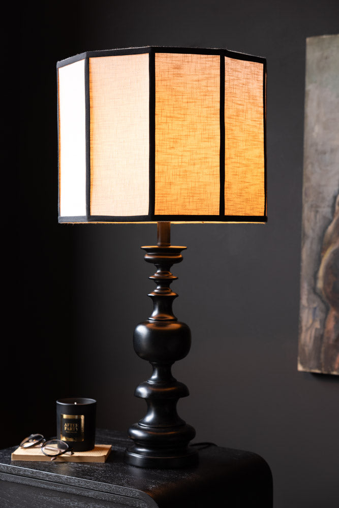 Black Contrast Linen Lampshade